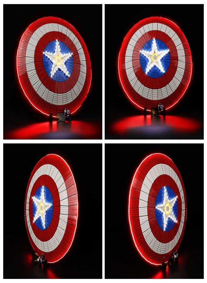 Kyglaring طقم إضاءة LED من Kyglaring متوافق مع مكعبات بناء درع كابتن أمريكا من ليغو مارفل 76262، ملحقات إضاءة مطورة لمجموعة نموذج 76262، الإضاءة فقط (النموذج غير متضمن)، إصدار RC - Image 2